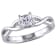 3/8 CT TGW Created White Sapphire and Diamond Accent Infinity Ring in
Sterling Silver