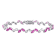 9 1/2 CT TGW Created Pink Sapphire Bracelet in Sterling Silver