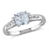 4/5 CT TGW Aquamarine and Diamond Accent Ring in Sterling Silver