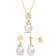 8-9MM South Sea Cultured Pearl & Topaz Earrings & Necklace Set
in Yellow Plated Sterling Silver