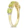 1 3/5 CTW Peridot and White Sapphire Semi-Eternity Ring in Yellow Gold
Plated Sterling Silver