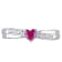 1/3 ctw Created Ruby and Diamond Accent Heart Ring in Sterling Silver