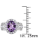 3 3/8 CT TGW Amethyst and Created White Sapphire Halo Ring in Sterling Silver