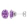 4 CT TGW Oval Amethyst Stud Earrings in Sterling Silver