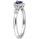 3/8 CT TGW Created Blue and White Sapphire, Diamond Accent Halo Ring in
Sterling Silver