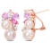 Pink Cultured Pearl, Rose de France and Topaz Earrings in 18K Rose Gold
Over Sterling Silver