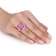 14 1/2 CT TGW Pink Topaz and 1/2 CT TW Diamond Ring in 14K White Gold