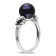 9-9.5MM Black Freshwater Cultured Pearl and 1/8 CT TW Black & White
Diamond Ring in Sterling Silver