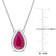 1 7/8  CT Ruby Teardrop Pendant with Chain in 14K White Gold