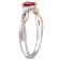 2/5 CT TGW Ruby and 1/5 CT TW Diamond 3-stone Promise Ring in 2-tone 14K
White and Rose Gold