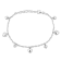 Heart Charm Station Cable Bracelet in Sterling Silver