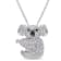 1 1/10 CT TGW Created White Sapphire and Black Spinel Koala Necklace in
Sterling Silver