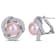 10.5-11MM Pink Cultured Pearl and 1.5ctw Cubic Zirconia Halo Clip
Earrings in Sterling Silver
