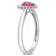 1/2 CT TGW Ruby and 1/8 CT TW Diamond Graduated Halo Ring in 14K White Gold