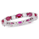 2 CT TGW Ruby and 3/4 CT TW Diamond Eternity Ring in 14K White Gold