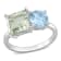 3 4/5 CT TGW Green Quartz and Sky Blue Topaz Ring in Sterling Silver
