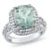 6 CTW Green Quartz and Created White Sapphire Double Halo Ring in
Sterling Silver