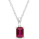 1 5/8 CT TGW Created Ruby Solitaire Pendant with Chain in Sterling Silver