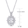 4 CT TGW Created White Sapphire and Diamond Accent Floral Halo Pendant
with Chain in Sterling Silver