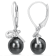 8-9MM Black Tahitian Cultured Pearl and Diamond Accent LeverBack
Earrings in Sterling Silver