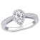 1/3 CT TW Diamond Teardrop Halo Ring in Sterling Silver