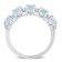 1 5/8 CTW Sky Blue Topaz and White Topaz  Semi-Eternity Ring in Sterling Silver
