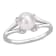 7-7.5MM Freshwater Cultured Pearl and Created White Sapphire Split-Shank
Ring in Sterling Silver