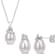 6.5-7MM Freshwater Cultured Pearl and Diamond Accent Earrings and
Pendant Set in Sterling Silver