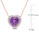 3 1/4 CT TGW Amethyst and 1/5 CT TW Diamond Halo Heart Necklace in Rose
Plated Sterling Silver