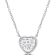 2 CT DEW Created Moissanite Halo Heart Pendant with Chain in Sterling Silver