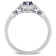 3/8 CT TGW Created Blue and White Sapphire, Diamond Accent Halo Ring in
Sterling Silver