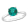 1 1/7 CTW Created Emerald Solitaire Ring in Sterling Silver