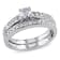 1/2 CT TW Diamond Channel Set Bridal Set in Sterling Silver