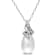 9-9.5MM Freshwater Cultured Pearl and Diamond Twist Pendant with Chain
in Sterling Silver