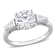 2 1/10 CT TGW Created Moissanite 3-Stone Ring in Sterling Silver