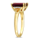 3 7/8 CTW Garnet, Citrine and  Diamond Ring in Yellow Plated Sterling Sillver