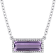 2 3/8 CT TGW Amethyst and White Sapphire Halo Necklace in Sterling Silver