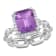 3 1/2 CT TGW Amethyst and Topaz Halo Link Ring in Sterling Silver