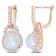 3 3/8 CT TGW Blue Ethiopian Opal and White Topaz Hoop Earrings in Rose
Plated Sterling Silver
