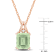 5 5/8 CT TGW Green Quartz and White Topaz Pendant with Chain in Rose
Plated Sterling Silver