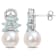 Freshwater Cultured Pearl, 1 1/5 CT TGW Aquamarine, 1/8 CT TW Diamond
Earrings in 14K White Gold