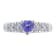 3/8 CT TGW Tanzanite and Diamond Accent Heart Vintage Ring in Sterling Silver
