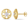 1 CT TW Diamond Clover Circular Post Stud Earrings in 10k Yellow Gold
