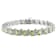 11 3/4 CT TGW Peridot and Diamond S-Link Bracelet in Sterling Silver