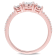 1/7 CT TW Diamond Three-Stone Engagement Ring in Rose Plated Sterling Silver