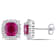 4 7/8 CT TGW Created Ruby and White Sapphire Stud Earrings in Silver