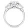 2 1/10 CT TGW Created Moissanite 3-Stone Ring in Sterling Silver