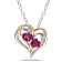 1 1/6 CT TGW Created Ruby and Diamond Accent Heart Pendant with Chain in
2-Tone Sterling Silver