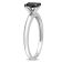 1/2 ct Black Diamond Solitaire Engagement Ring in 14K White Gold
