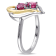 1 1/6 CT TGW Created Ruby and Diamond Accent Heart Ring in 2-Tone
Sterling Silver